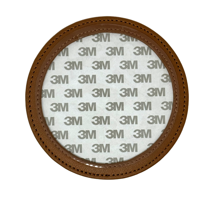 Round Self-Finishing Leather Coaster - Tan