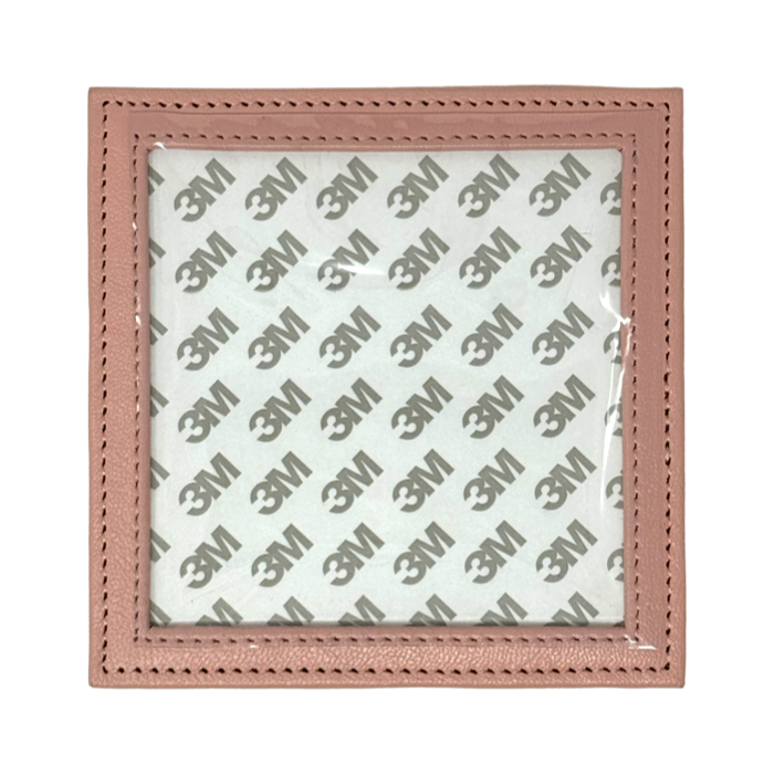 Square Self-Finishing Leather Coaster - Apricot Carnival