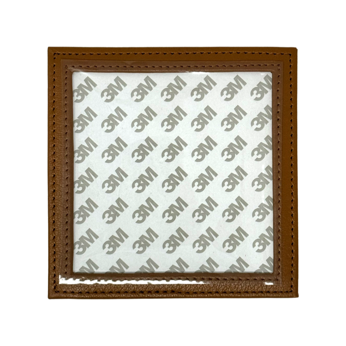 Square Self-Finishing Leather Coaster - Tan